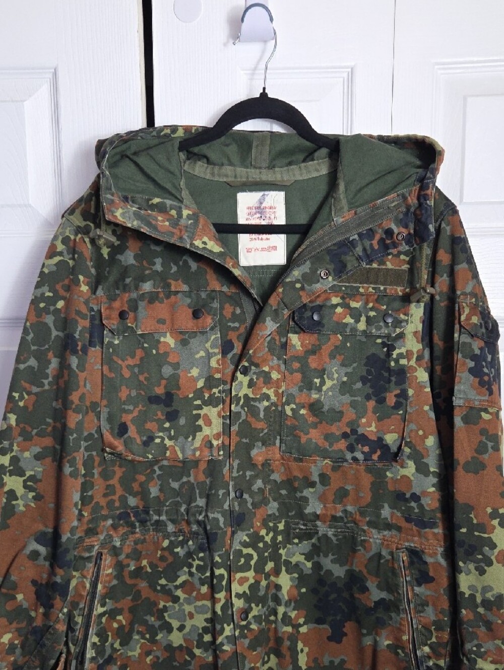 Camo Hooded Field Jacket - Green/Brown
